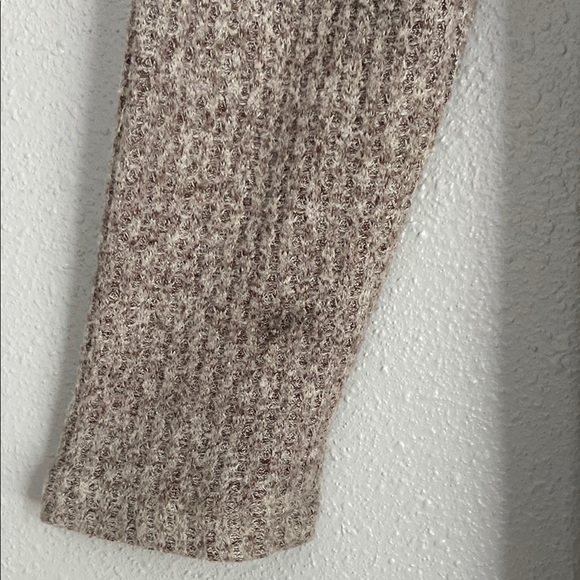 Unbranded Women's Beige Hooded Sweater Open Front Cardigan Long Sleeves Sz L - Picture 3 of 11